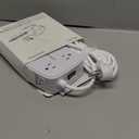 10 Ft Surge Protector Power Strip - YISHU 3 Side Outlet Extender with 8 Widely AC Outlets and 4 USB Ports, 10 Feet Extension Cord with Flat Plug, Wall Mount Desk USB Charging Station, ETL,White