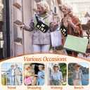 Stocking Stuffers Fanny Packs Christmas Gifts for Grandma, Chenille MIMI Bow Patches Crossbody Bags Birthday Gifts From Daughter Son Grandkids, Black Women Belt Bag Must Haves for Travel Walking