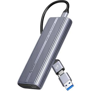 ORICO 40Gbps M.2 NVMe SSD Enclosure with Cooling Fan, Tool Free Aluminum M.2 Adapter Compatible with Thunderbolt 4/3 USB3.2/3.1/3.0/2.0, Max 8TB Capacity-ACOM2