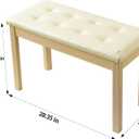 Duet Piano Bench Wooden Keyboard Bench with Storage Compartment, 29''Piano Chair Seat with Padded Cushion, Long Piano Stool Beige, Large