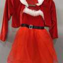 Little Girl Christmas Dress Velvet Cardigan+Santa Claus Strap Dress 2 Piece Cardigan Set 3-8T (6-7 Years, Red)