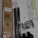 Black Adjustable Curtain Rods for Windows:18-45" Farmhouse Heavy Duty Curtain Rod for Bedroom Living Room,Boho Decorative Rustic Drapery Rods with Vintage Coastal Texture Finial,Matte Black