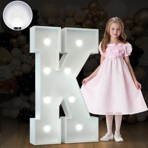 imprsv 3FT Marquee Light Up Letter K, Cool White LED, Plastic, 3 Feet Square, Party Decor (3FT White)