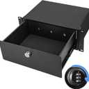 Eastrexon 4U Rack Drawer, Server Rack Mount Drawer w/Combination Lock, Foam Pad and Smooth Rails, Powder Coated, Suitable for Most 19" Server/AV/DJ/Network Equipment Racks, Enclosures and Cabinets