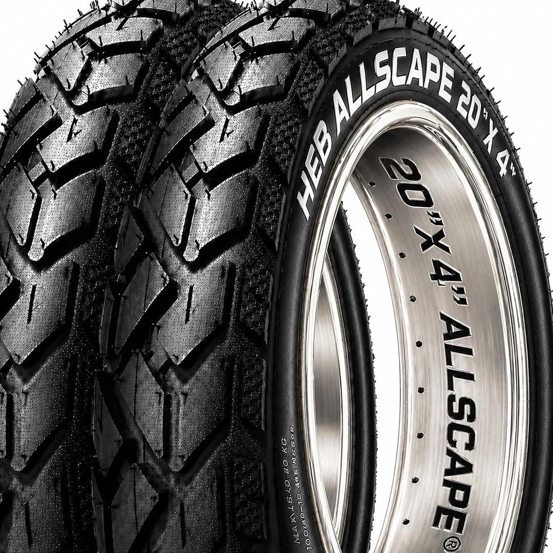 HEB ALLSCAPE 20x4.0 26x4.0 24x4.0 20x3 inch E-Bike Fat Tire,Puncture Resistant Heavy Duty for MTB, All Terrain and Trail Riding High-Density Construction for Durability & Control, U.S.-Based Company