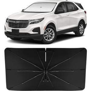 INSAUTO Windshield Sun Shade Umbrella for Equinox 2018-2025, Foldable Front Windshield Sunshade with Storage Bag, Block Out UV Rays & Heat, Keep Car Cool