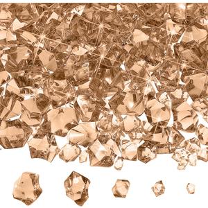 Syhood 570 Pcs 5 Sizes Amber Fake Crushed Ice Rocks Acrylic Crystal Gems Sparking Amber Plastic Diamonds Marble for Vase Fillers DIY Craft Wedding Table Scattering Room Decoration
