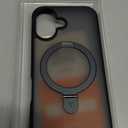 TORRAS Magnetic for iPhone 16 Case with Stand, Built-in Stand Compatible with MagSafe, 3X Military-Grade Protection, Translucent Slim Phone Case for iPhone 16 6.1'', Matte Black