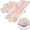 Mrcrypos Pink Gold Marble Kitchen Mats for Floor Set of 2 PVC Kitchen Rug Waterproof Cushioned Anti Fatigue Comfort Mat Non Slip Standing Mat Laundry Kitchen Accessories 17"x29"+17"x47"