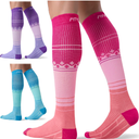 FITRELL 3 Pairs Compression Socks for Women and Men 20-30mmHg-Circulation Support Socks, Size S/M