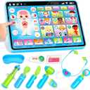 Doctor Kit for Girls Boys 1 Years Old, Interactive Doctor Tablet with Sound & Music, Doctors Pretend Playset with Stethoscope, Baby Toys for Ages 1 2 3, Ideal Christmas Birthday Gifts for Kid Toddler