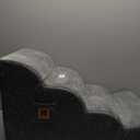 IFNOW Dog Stairs for Small Dogs 15.7''H, 4-Step Sturdy Dog Steps for Bed, Couch, Sofa, Waterproof Pet Stairs for Older Cats, Puppy, Removable Washable Cover, Non-Slip Curved Pet Ramp Indoor, Grey