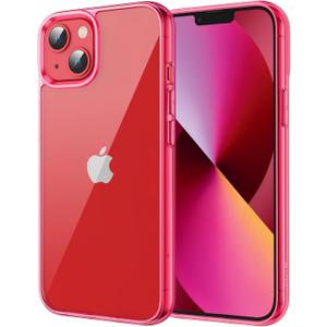 JETech Case for iPhone 13 6.1-Inch, Non-Yellowing Shockproof Phone Bumper Cover, Anti-Scratch Clear Back (Red)