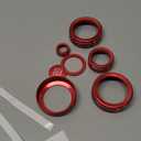 Knob Covers for Toyota Tacoma Accessories 2024 2025 2026 8" or 14" Touchscreen Air Conditioner Engine Start Stop Button Ring Drive Mode Switch Audio Center Console Button Knob Cover 7 Pcs (Red)