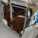 47.2 Fluted Makeup Vanity Desk with 38 Mirror and Lights, Modern Tall Vanity Table with Detachable Top, 8 Drawers & Shelves Storage, Dressing Table Built-in Power Outlet for Bedroom