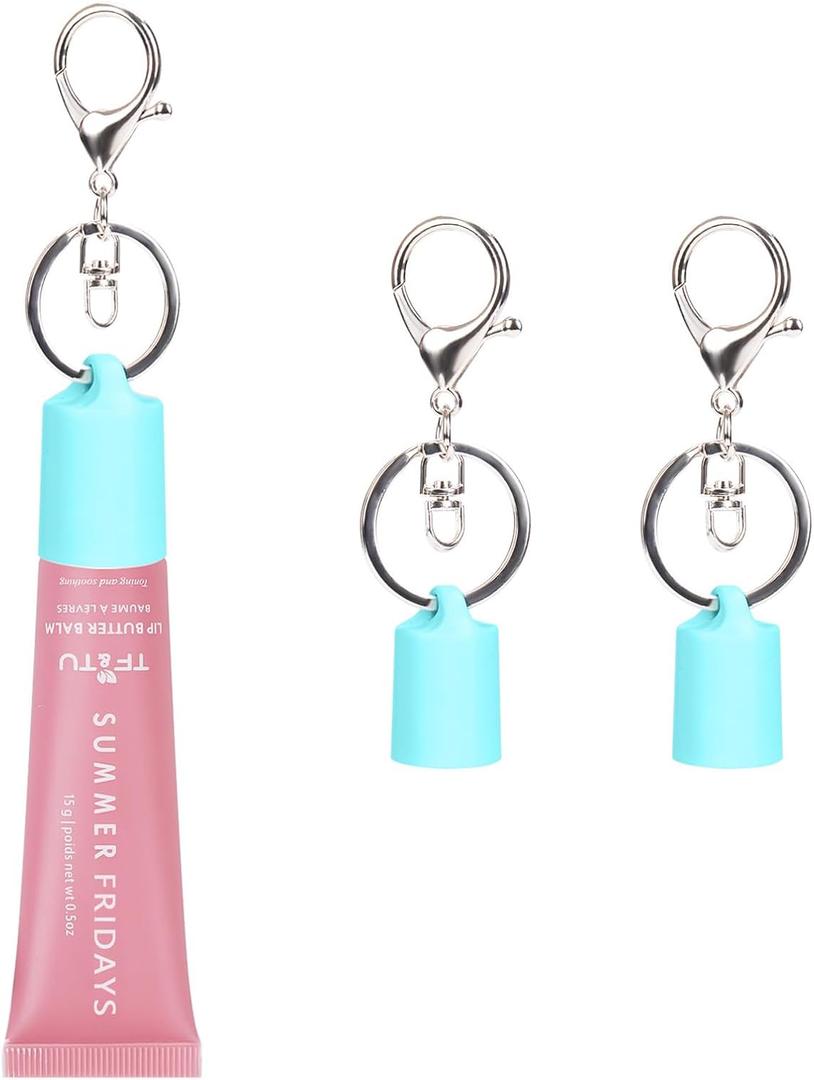 3 x Keychain Holder for Lip Gloss Summer Fridays - Lip Balm Holder Keychain - Portable Lipgloss Case with Keyring