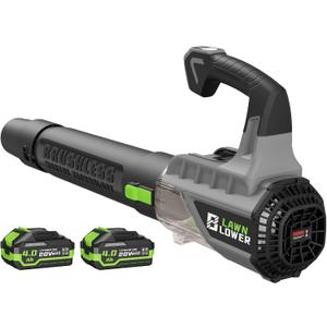 Leaf Blower with Brushless Motor, 580CFM/160MPH Leaf Blower Cordless, Electric Lightweight Blower with 2X4.0Ah Batteries and Charger, 2 Speed Modes, for Lawn Care, Patio Cleaning, etc. (Gray)