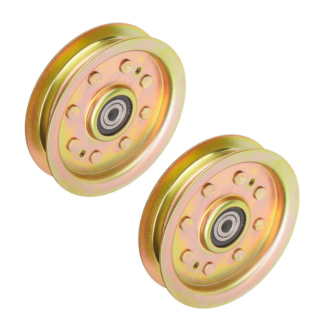 756-04129 Flat Idler Pulley for Cub Cadet MTD GT1054 LTX1040 RZT42 RZT50 Troy Bilt GT50 GT54 753-08171 956-04129 Fits 38" 42" 46" 54" Deck, 2 Pack