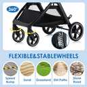 Pet Stroller for Small Medium Dogs Cats Up to 50lbs, Dog Stroller with Removable Carrier, One Click Folding Cat Strollers, All-Terrain 4 Wheels Pet Strollers, Beige