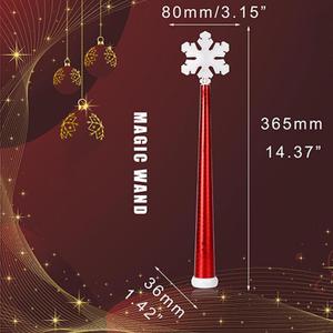 Magic Christmas Wand Wireless Remote Control Outlet, Christmas Tree Wand Lights Controller, Remote Magic Wand Switch Kit with Music, Light Switch for Christmas Tree Wand Snowflake (Red)