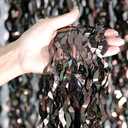 2Pcs Brown Metallic Wavy Tinsel Curtains - 3.3x6.6 ft Foil Curtain Backdrop for Birthday Party, Halloween Decor