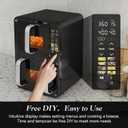 12QT Dual Basket Air Fryer, Vertical Double Stack XL 2-Basket, Feeds Up to 10 People, 8-in-1 Presets with Digital Touchscreen to Free DIY, Compact Design, Easy to Clean, Black