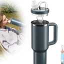 Tumbler Adapter for Stanley to Flavor Cartridge, Compatible with Stanley Quencher H2.0 FlowState Tumblers 30oz&20oz, Adapter to Flavor Cartridge, BPA Free, Food Grade Silicone Leak-Proof (Blue Spruce)