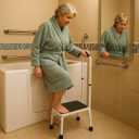 Sattiyrch Step Stool with Handle for Ederly,Sturdy and Lightweight Stool with Anti-Skid Platform, Easy Assembly, Safely Supports up to 350 Pounds with 9.5 Inch