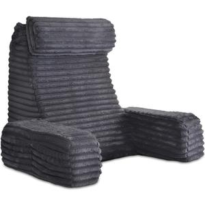 ENITYA Reading Pillow for Sitting in Bed Adult, XL Back Pillow for Bed Sitting up, Back Support Chair Pillow for Sitting up/Watching TV/Reading/Gaming/Resting/Post Surgery,Dark Grey (XL(5'3"-5'11"))