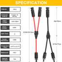 2 Pairs Solar Connectors Y Branch 20A Cable Parallel Adapter Cable Wire Plug Tool Kit for Solar Panel(M/FF+F/MM)