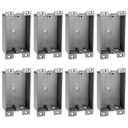Relaxweex 8 Pack Plastic Shallow Electrical Box, 8 Cubic Inch Grey Shallow Outlet Box, Single Gang Old Work Junction Bulk, Length 4.25'', Width 2.4'', Depth 1.24'', Etl Certified