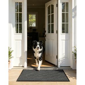 2' x 3' Non-Slip Commercial Entrance Rug, Heavy Duty Door Mat for Indoor Outdoor Entryway, Rubber Backed Walk Off Mat for Business, Garage, Office, Commercial Entrance Door Mats, Industrial Entry