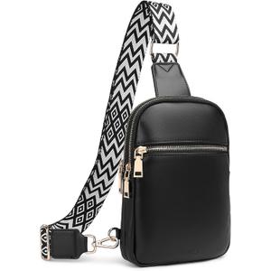 DIOMO Anti Theft Small Sling Bag for Women Cross Body Bag Trendy, RFID Fanny Packs Vegan Leather for Women Travel Belt Purse (Black-gold Zipper) DIOMO Anti Theft Small Sling Bag for Women Cross Body Bag Trendy, RFID Fanny Packs Vegan Leather for Women Travel Belt Purse (Black-gold Zipper)