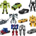 HAYUL 4 PCS Car Robot Toys, Mini Action Figure, Deformation Robot for Kids 5~12