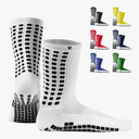 Lux Dual Grip Socks - Soccer Grip Socks for Men and Women. GripArray Performance & Comfort White Small