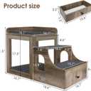 Pet Bunk Bed for Cats, Multi-Level Pet Window Perch Seat Platform with Removable Stairs and Mats for Cats and Dogs, Pet Bed Couch with Drawers for Bedside, Home, Indoor Use, Grey