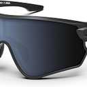 BEACOOL Polarized Sports Sunglasses for Men Women Running Baseball Cycling Driving Fishing Golf Motorcycle UV400 Sun Glasses, Black Silver
