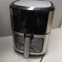 Kitchen Elite Air Fryer Stainless Steel with View Window, XL 8.5QT Large Airfryer, 8-in-1 Digital Control, 400F Temp Controls, Nonstick Dishwasher-Safe, Space-Saving, Roast, Broil, 1500W