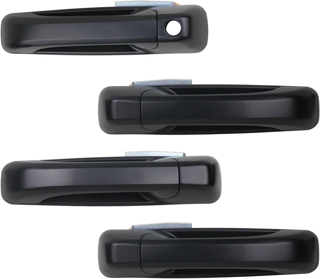 APPERFiT Exterior Door Handles Smooth Black for Front & Rear Door Panel Compatible with Dodge RAM 1500 2500 3500 Crew Cab Truck Door Parts Replaces 1GH21AXRAF 1GH18AXRAF 1GH19AXRAF