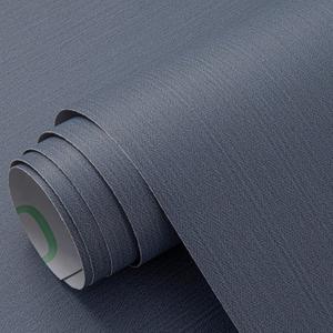 Haimin Fabric Wallpaper Textured Contact Paper (24in X 393in) Navy Blue Peel and Stick Faux Linen Wall Paper Self-Adhesive Vinyl Wallpaper Herringbone Look (Blue) (Blue)