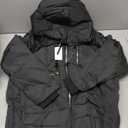 Women's Winter Thickened Down Jackets Long Down Coats Warm Parka with Hood (Medium, Black)