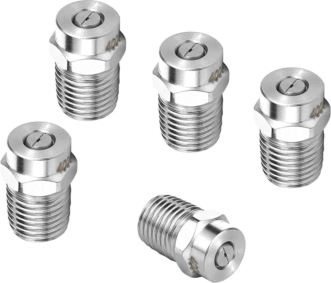 M MINGLE Universal Replacement Nozzle for Pressure Washer Undercarriage Cleaner, 40 Degree surface cleaner tips, Orifice 1.5, 1/4 Male NPT, 4000 PSI, 5 Pcs