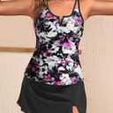 Tempt Me Women Tankini Swimsuits with Skirt - Two Piece Bathing Suits with Pockets Tummy Control V-Wire Swimwear 2026 (XXL)