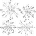 Hicarer 4 Pcs Starburst Wall Decor Bling Wall Art Crystal Teardrop 3D Hanging Rhinestone Radial Metal Artwork Modern Accent Sculptures Decorations for Living Room Home Office Bedroom(Silver)