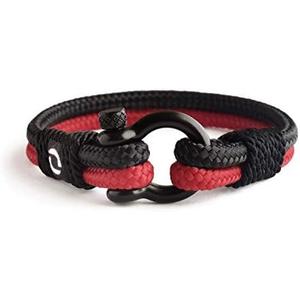 Mens Rope Bracelet - Stainless Steel Black Shackle, Extremely Durable and Scratch Resistant Waterproof Paracord, Handmade, Nautical Wristband for Men Pack of 3