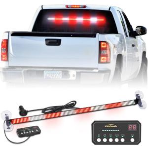 XRIDONSEN 35 inch Traffic Advisor Firefighter Light Bar 144 LED Red White Emergency Lights Warning Flashing Safety Interior Windshield strobe lights w/Directional for Volunteer Vehicles Trucks POV