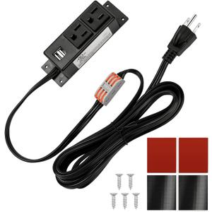 Litever Gun Safe Power Outlet Strip with 2 USB Ports. 10 FT Flat AC Cable with Removable 3-Prong Plugs. Outlet Accessory for Gun Safe, Cabinets, Closet, Drawer. Black. Certified Litever Gun Safe Power Outlet Strip with 2 USB Ports. 10 FT Flat AC Cable with Removable 3-Prong Plugs. Outlet Accessory for Gun Safe, Cabinets, Closet, Drawer. Black. Certified