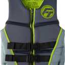 Full Throttle Adult Rapid Dry Neoprene USCGA Life Jacket for Water Sports, PWC & Boats (Small, Lime)