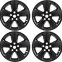 Wheel Skins Compatible with Dodge Ram Pickup 1500 2013 2014 2015 2016 2017 2018 Wheel Covers; 20 inch; Set of 4 Packs; Glossy Black