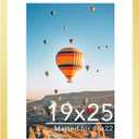 JCJMY 19x25 Picture Frame with 16x22 Mat, Display Photo 16x22 with Mat or 19 x 25 Without Mat, Wall Hanging Large 19 by 25 Poster Frame with Plexiglass, Gold